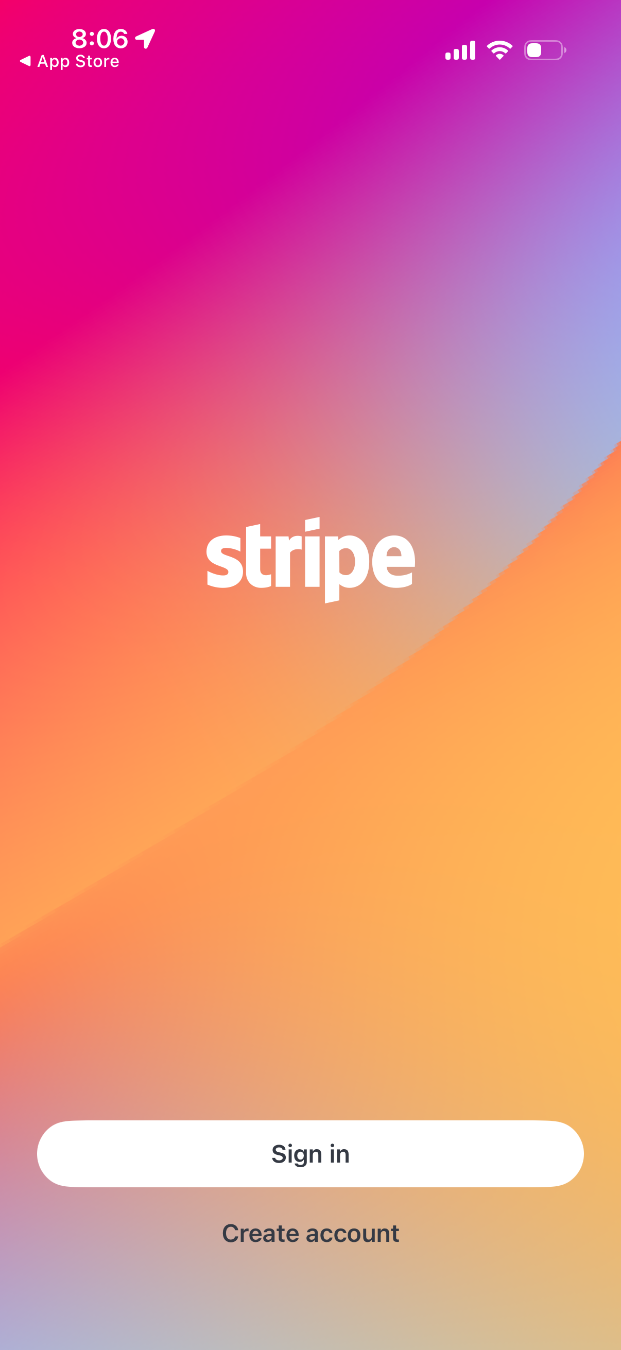 stripe-dashboard signup screenshot